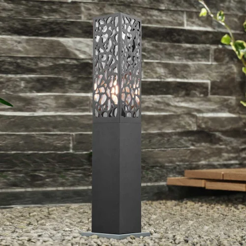 PÓLO EXTERIOR DE AÇO ANTRACITE E27 IP44 60 CM JACARANDA