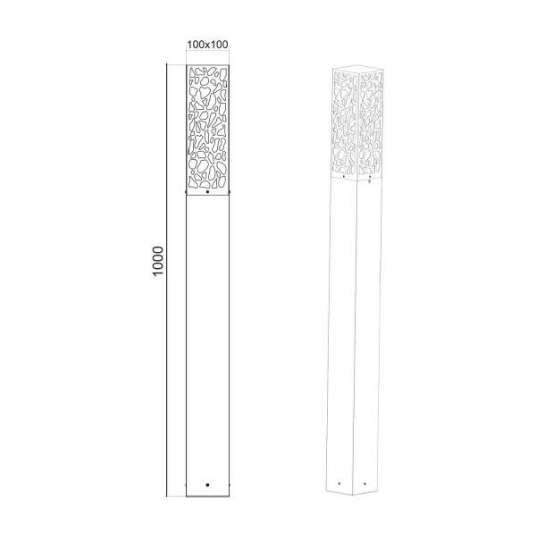 PÓLO EXTERIOR DE AÇO ANTRACITE E27 IP44 100 CM JACARANDA