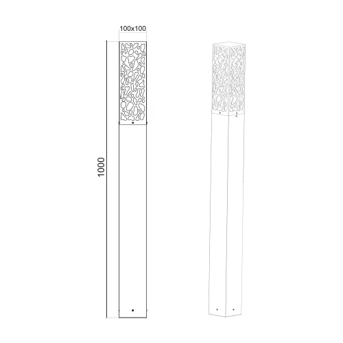 PÓLO EXTERIOR DE AÇO ANTRACITE E27 IP44 100 CM JACARANDA