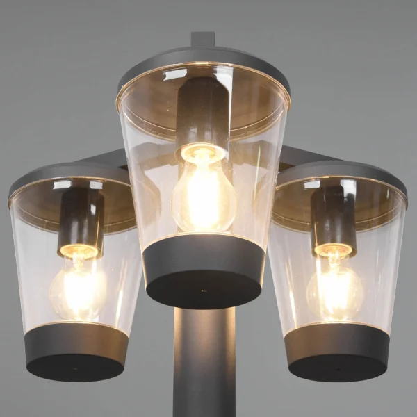 CANDEEIRO DE RUA 3 LUZES ANTRACITE E27 IP44 LOTUS