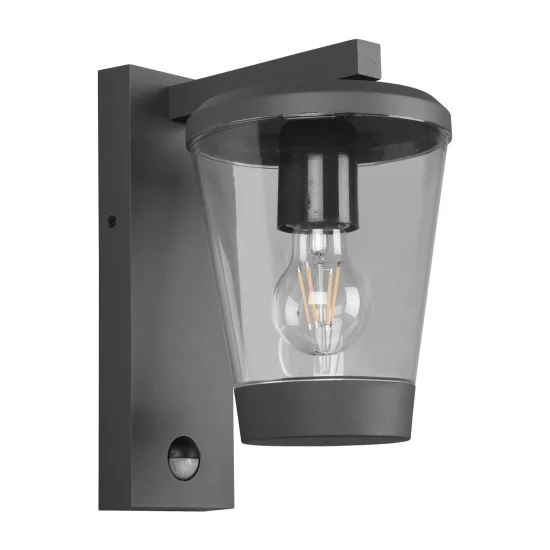 APLIQUE EXTERIOR ANTRACITA E27 IP44 COM SENSOR LOTUS 2