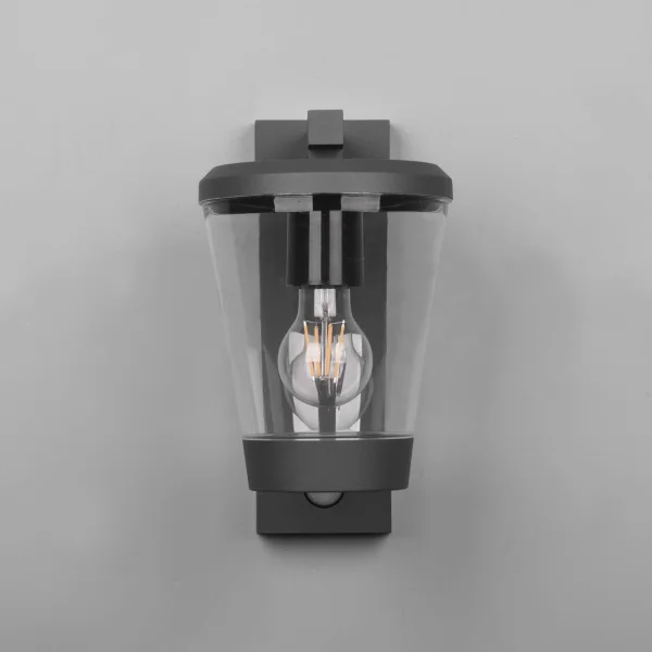 APLIQUE EXTERIOR ANTRACITA E27 IP44 COM SENSOR LOTUS