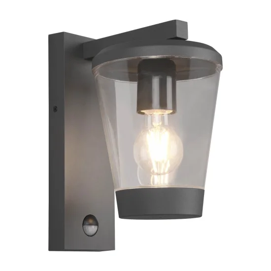 APLIQUE EXTERIOR ANTRACITA E27 IP44 COM SENSOR LOTUS