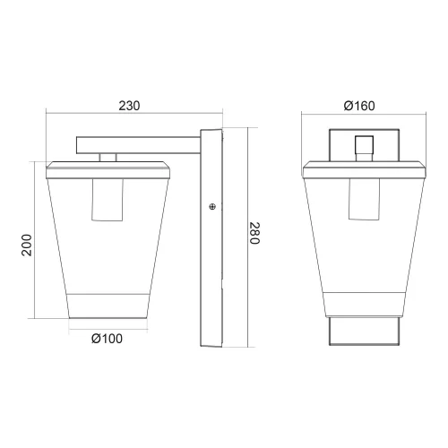 APLIQUE EXTERIOR ANTRACITA E27 IP44 LOTUS