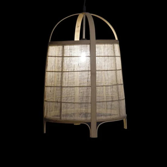 CANDEEIRO DE TECTO EM BAMBU E LINHO NATURAL KEIKO 2