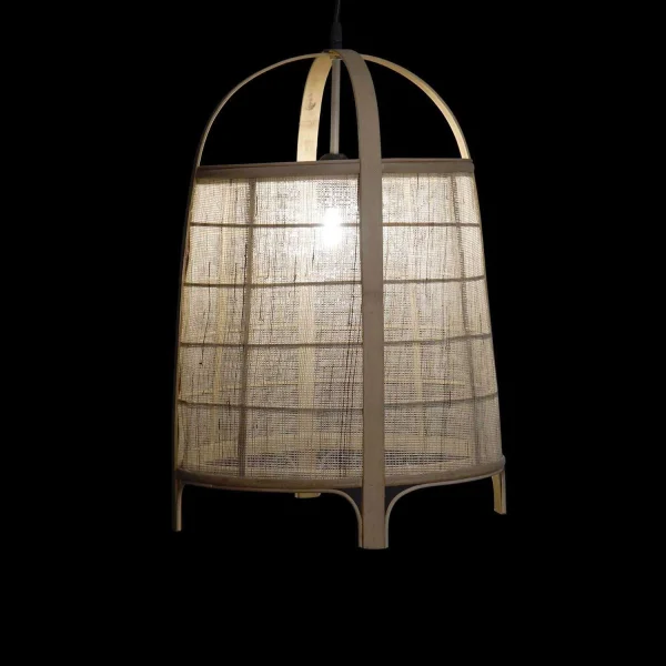 CANDEEIRO DE TECTO EM BAMBU E LINHO NATURAL KEIKO