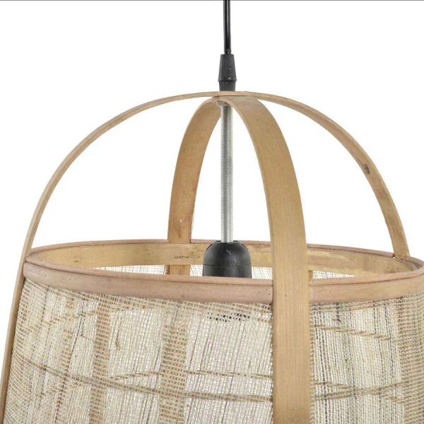 CANDEEIRO DE TECTO EM BAMBU E LINHO NATURAL KEIKO