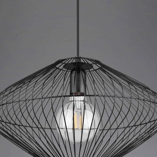 CANDEEIRO DE TECTO METAL PRETO E27 LILJA