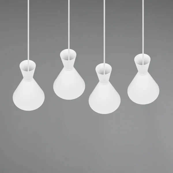 CANDEEIRO DE TECTO 4 LUZES CINTIA METAL BRANCO E27