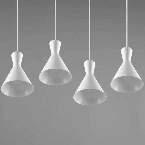 CANDEEIRO DE TECTO 4 LUZES CINTIA METAL BRANCO E27