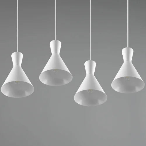 CANDEEIRO DE TECTO 4 LUZES CINTIA METAL BRANCO E27