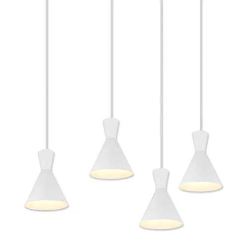 CANDEEIRO DE TECTO 4 LUZES CINTIA METAL BRANCO E27