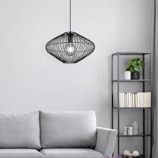 CANDEEIRO DE TECTO METAL PRETO E27 LILJA