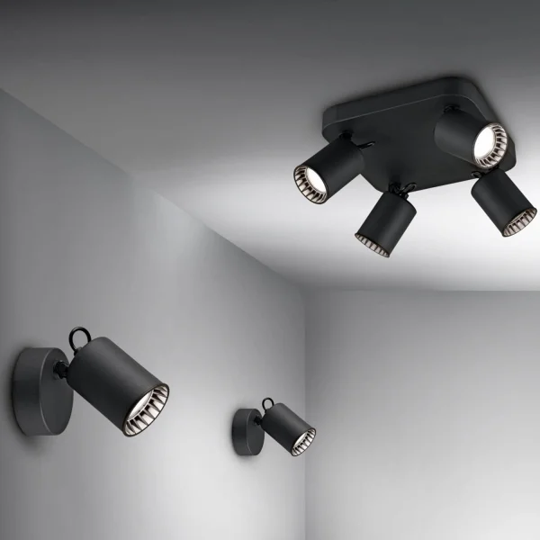 HOLOFOTE 1 LUZ METAL PRETO GU10 WERNER