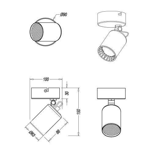 HOLOFOTE 1 LUZ METAL PRETO GU10 WERNER