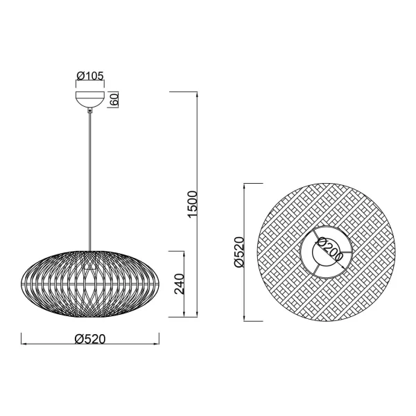 CANDEEIRO DE TECTO DE SISAL KAIRA