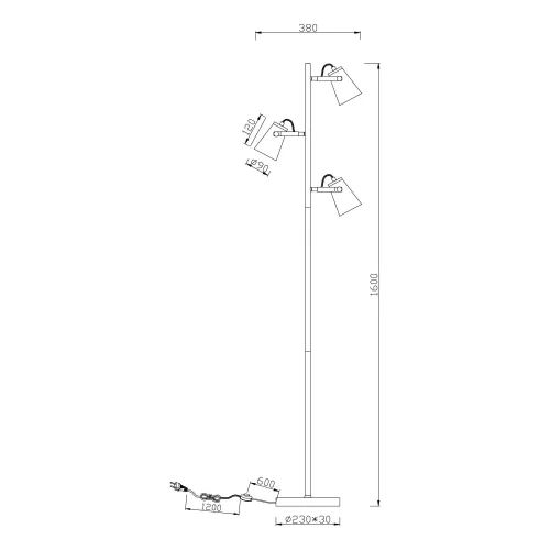 CANDEEIRO DE PÉ 3 LUZES DE METAL PRETO E14 QUILES