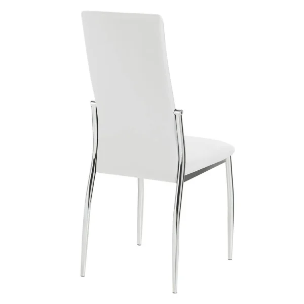 SILLA TAPIZADA LADY PU BLANCA
