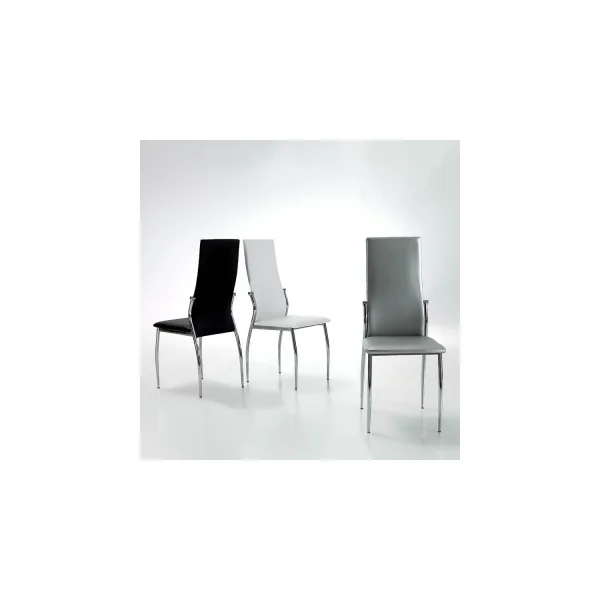 SILLA TAPIZADA LADY PU BLANCA