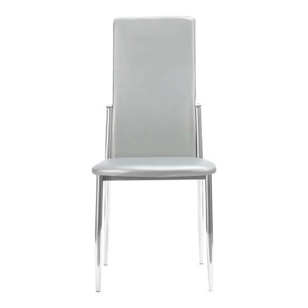 SILLA TAPIZADA LADY PU PLATA