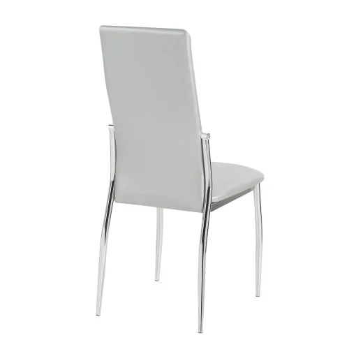 SILLA TAPIZADA LADY PU PLATA