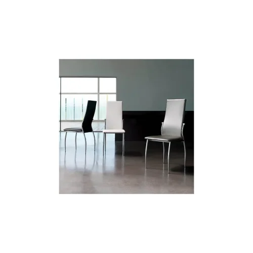 SILLA TAPIZADA LADY PU PLATA