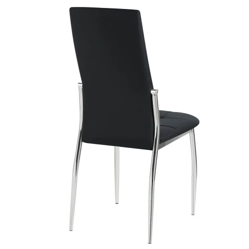 CADEIRA ESTOFADA LADY CAPITONE PU PRETA