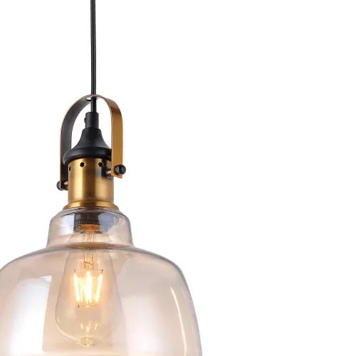 CANDEEIRO DE TECTO 3 LUZES FEBRUARY VIDRO CHAMPAGNE BASE CIRCULAR