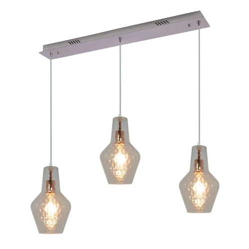 CANDEEIRO DE TECTO 3 LUZES BASE RECTANGULAR OURO ROSA MAVERICK