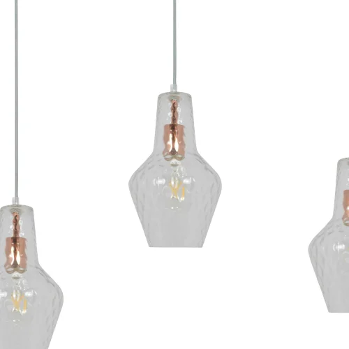 CANDEEIRO DE TECTO 3 LUZES BASE RECTANGULAR OURO ROSA MAVERICK