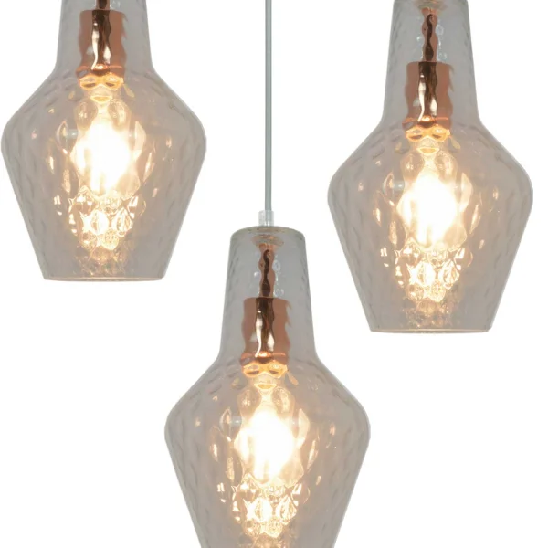 CANDEEIRO DE TECTO 3 LUZES Ø 43 CM OURO ROSA MAVERICK