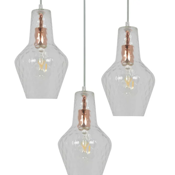 CANDEEIRO DE TECTO 3 LUZES Ø 43 CM OURO ROSA MAVERICK