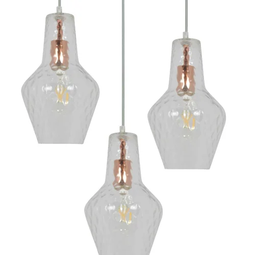 CANDEEIRO DE TECTO 3 LUZES Ø 43 CM OURO ROSA MAVERICK