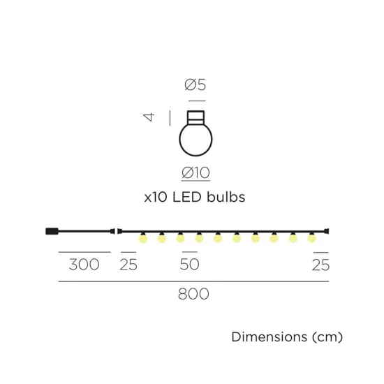 GUIRNALDA SOLAR + BATERÍA RECARGABLE CABLE BLANCO BRUNA 2