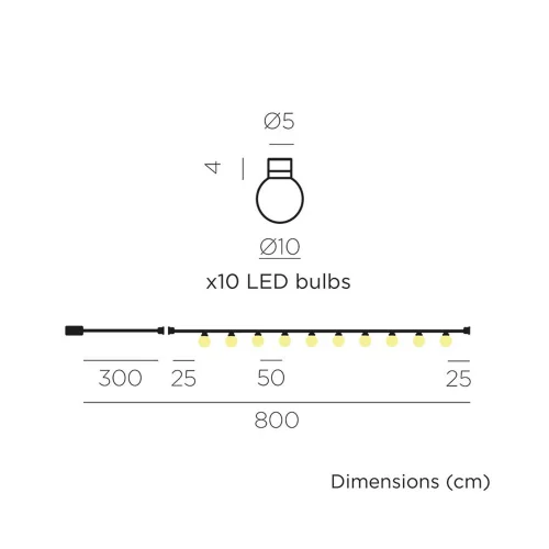 GUIRNALDA SOLAR + BATERÍA RECARGABLE CABLE BLANCO BRUNA
