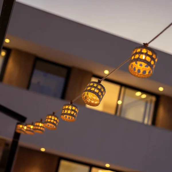 GUIRNALDA SOLAR + BATERÍA RECARGABLE CABLE YUTE ALBA