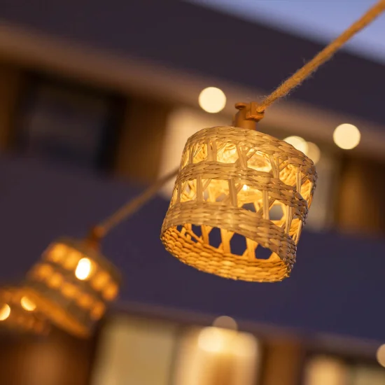 GUIRNALDA SOLAR + BATERÍA RECARGABLE CABLE YUTE ALBA