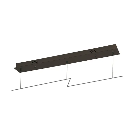 BASE RECTANGULAR 3 LUZES DE AÇO PINTADO CASTANHO