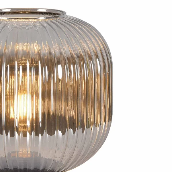 CANDEEIRO DE MESA COM ABAJUR FUMADO Ø20 E27 SHELBY