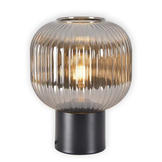 CANDEEIRO DE MESA COM ABAJUR FUMADO Ø20 E27 SHELBY
