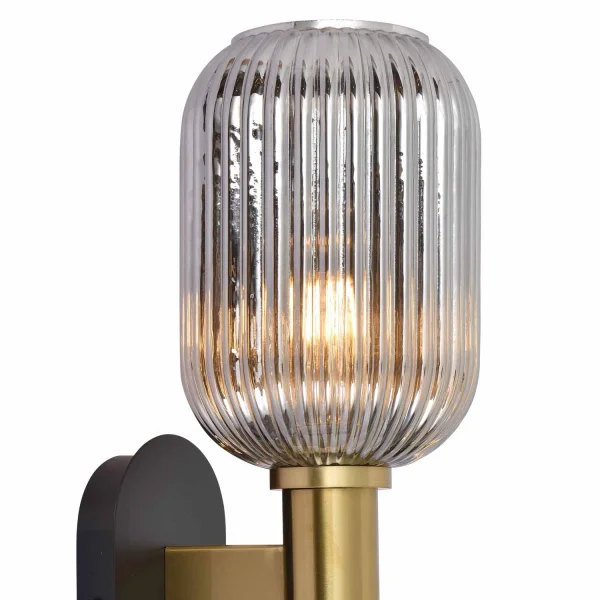 CANDEEIRO DE PAREDE COM ABAJUR FUMADO Ø19 E27 SHELBY