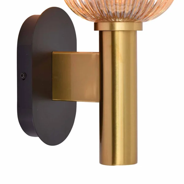 CANDEEIRO DE PAREDE COM ABAJUR ÂMBAR Ø19 E27 SHELBY