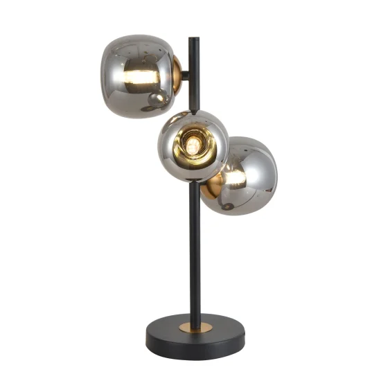 CANDEEIRO DE MESA 3 LUZES FERRO BRONZE/PRETO NICOLETTA 2