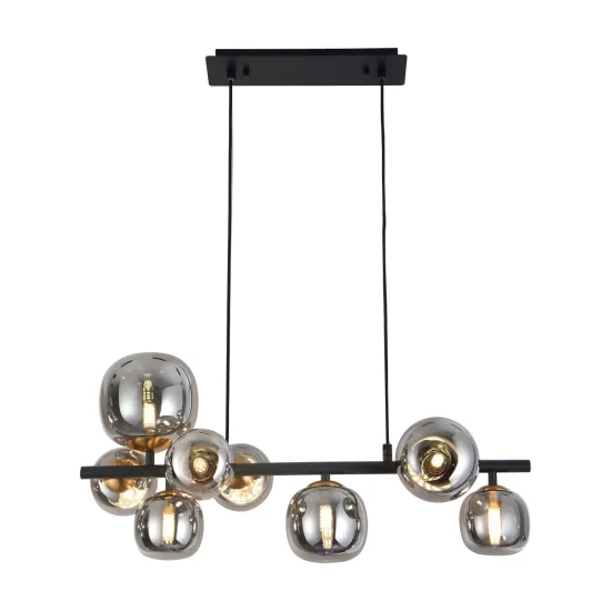 CANDEEIRO DE TECTO 8 LUZES FERRO BRONZE/PRETO NICOLETTA 2