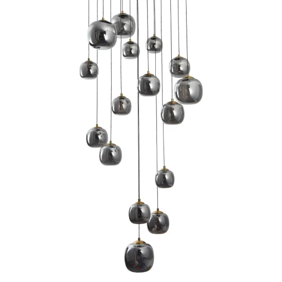 CANDEEIRO DE TECTO 16 LUZES BRONZE/PRETO DE FERRO NICOLETTA 2