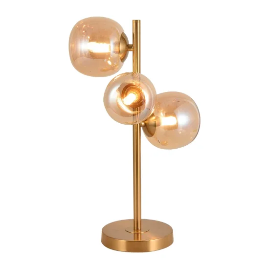 CANDEEIRO DE MESA 3 LUZES FERRO DOURADO NICOLETTA 2