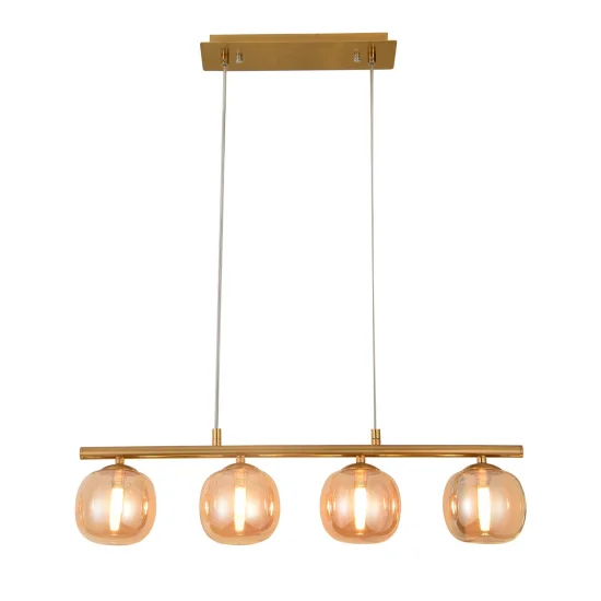 CANDEEIRO DE TECTO 4 LUZES FERRO DOURADO NICOLETTA 2