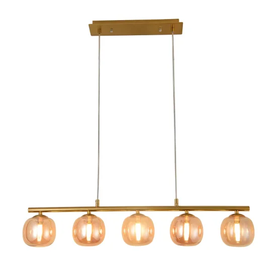 CANDEEIRO DE TECTO 5 LUZES FERRO DOURADO NICOLETTA 2