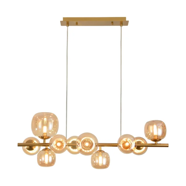 CANDEEIRO DE TECTO 10 LUZES FERRO DOURADO NICOLETTA