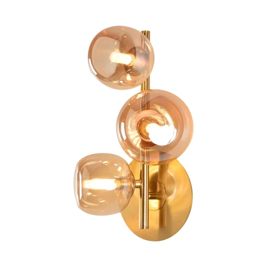 CANDEEIRO DE PAREDE 3 LUZES FERRO DOURADO NICOLETTA